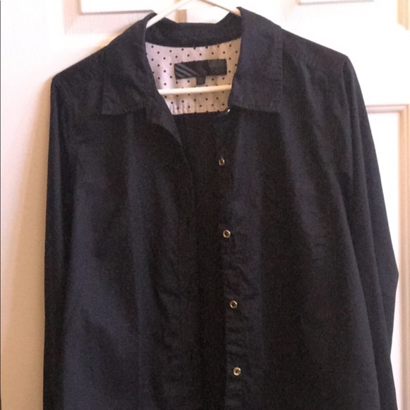 Women’s Vans Large Button Long Sleeve Shirt, Black - Picture 6 of 8